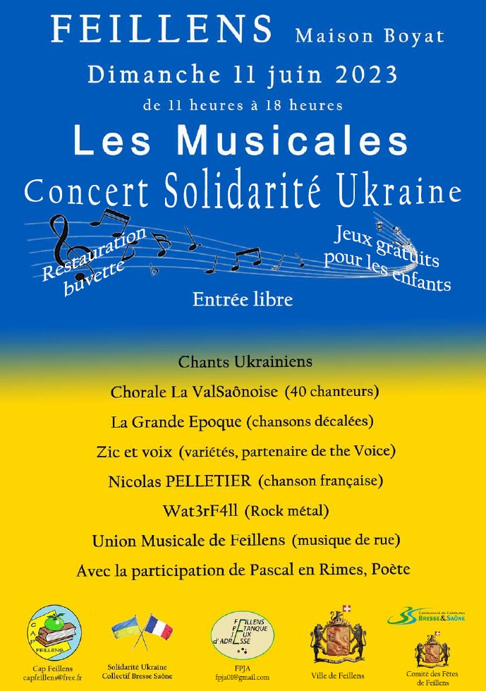 Concert les musicales Feillens solidarité Ukraine
